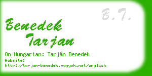 benedek tarjan business card